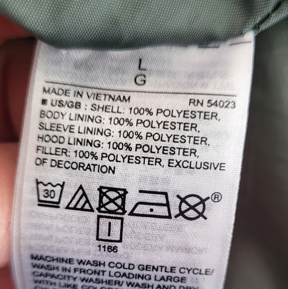 Gap Long Midi Length Olive Green Puffer Jacket - Picture 9 of 13